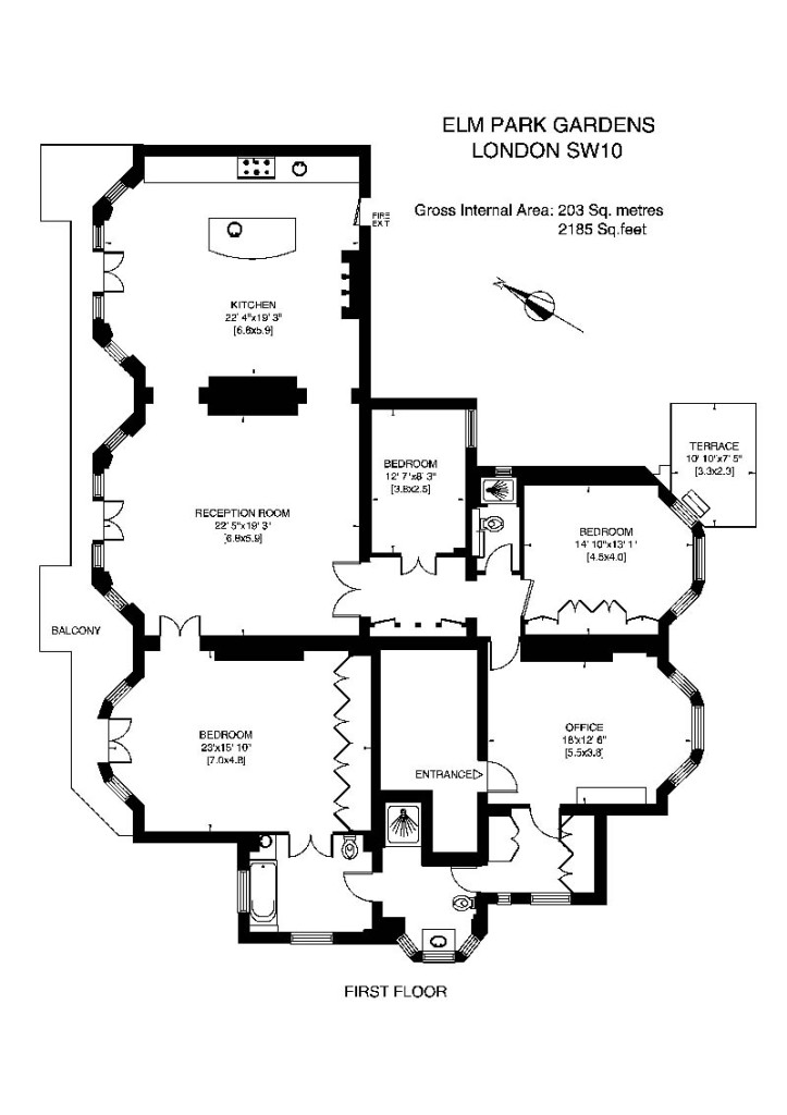 42b Elm Park Gardens floor plan